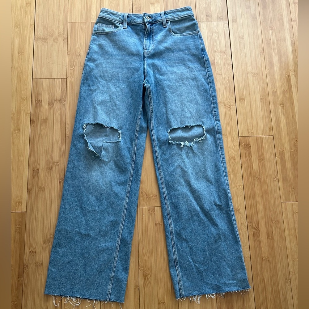 Hollister Light Blue Distressed Flare Jeans